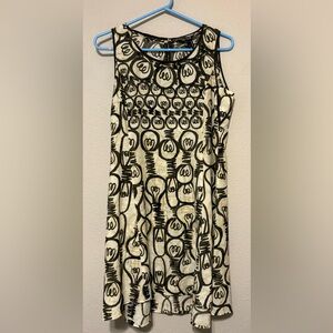 NIC+ZOE Black and Cream Abstract Dress